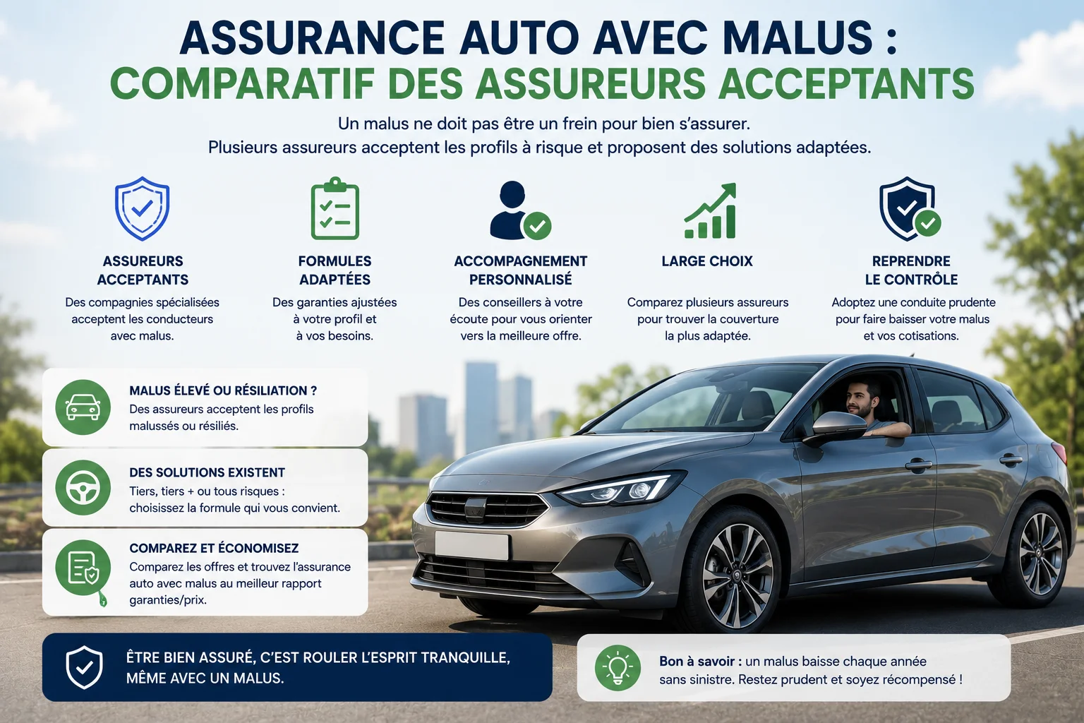 Assurance auto avec malus : comparatif des assureurs acceptants