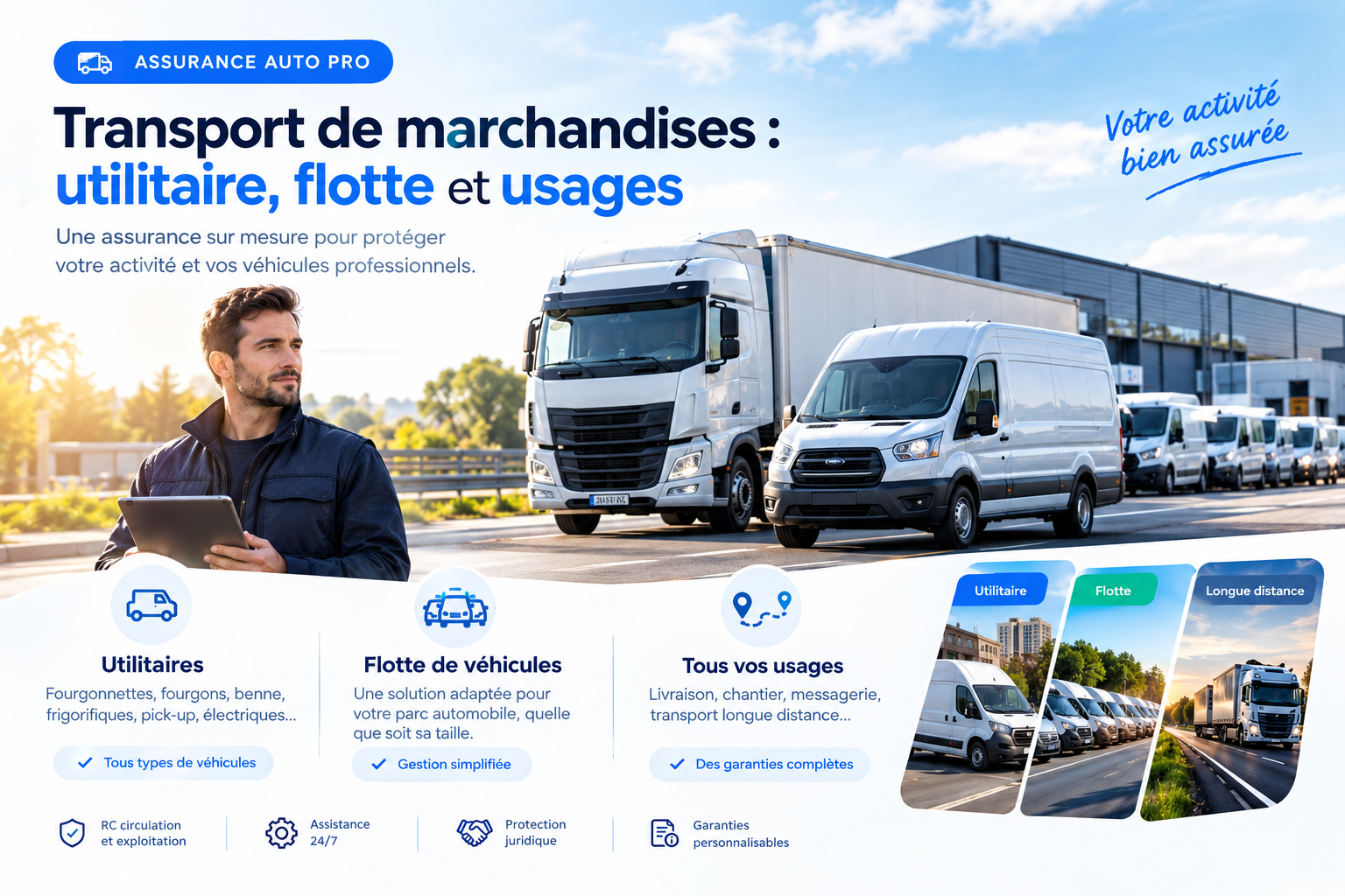 Assurance auto pro transport de marchandises : utilitaire, flotte et usages
