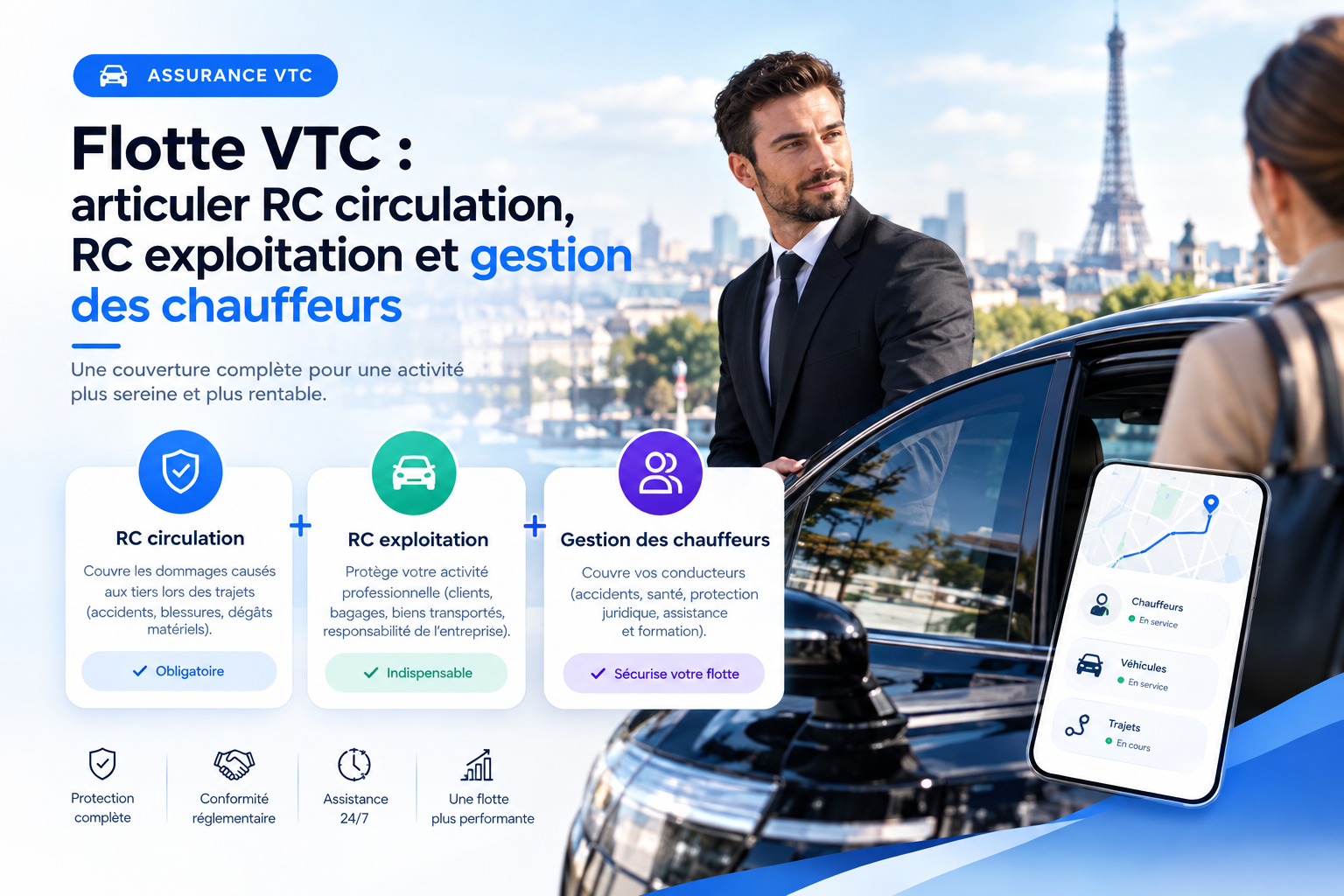Flotte VTC : articuler RC circulation, RC exploitation et gestion des chauffeurs