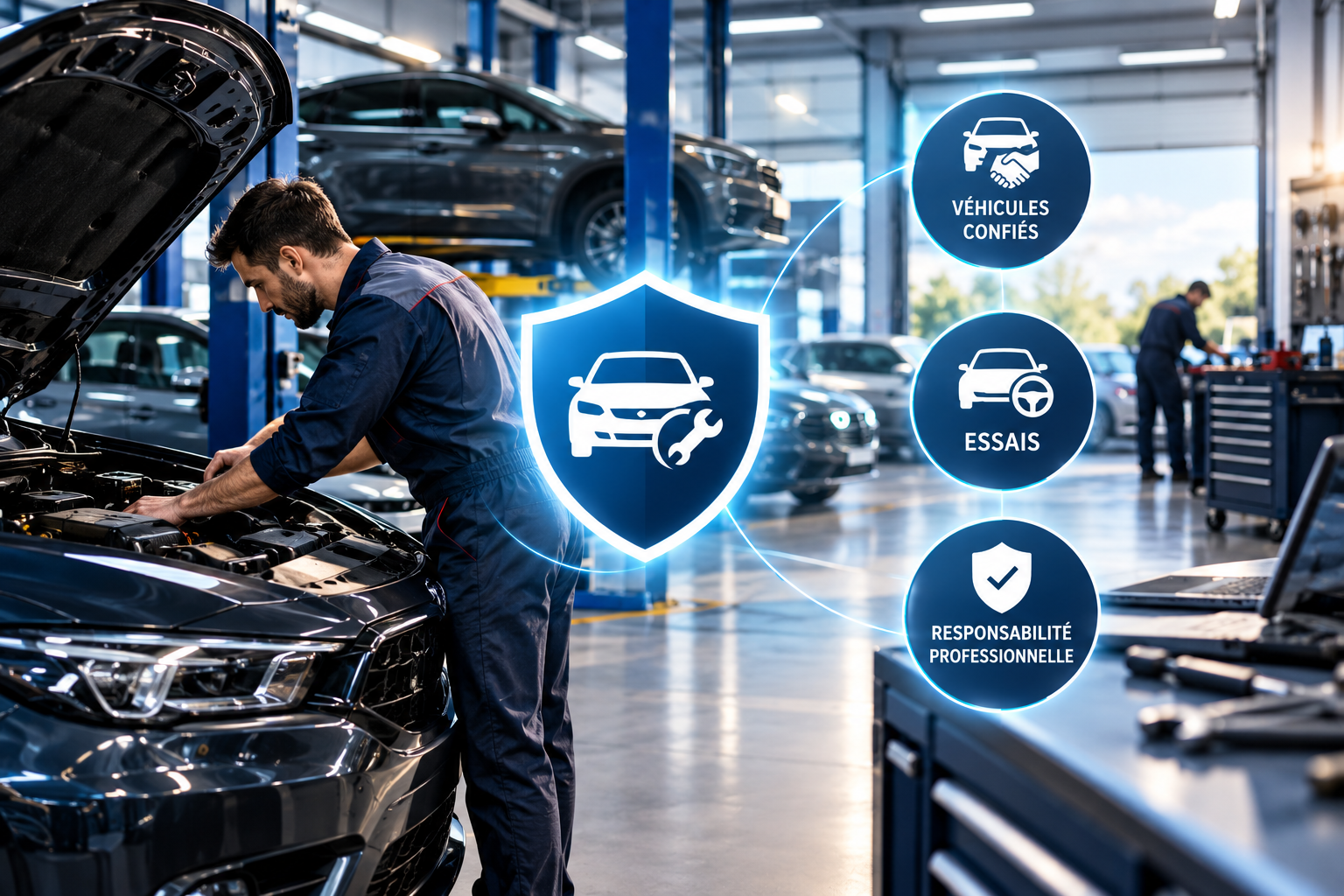 Assurance garage : véhicules confiés, essais et responsabilité professionnelle
