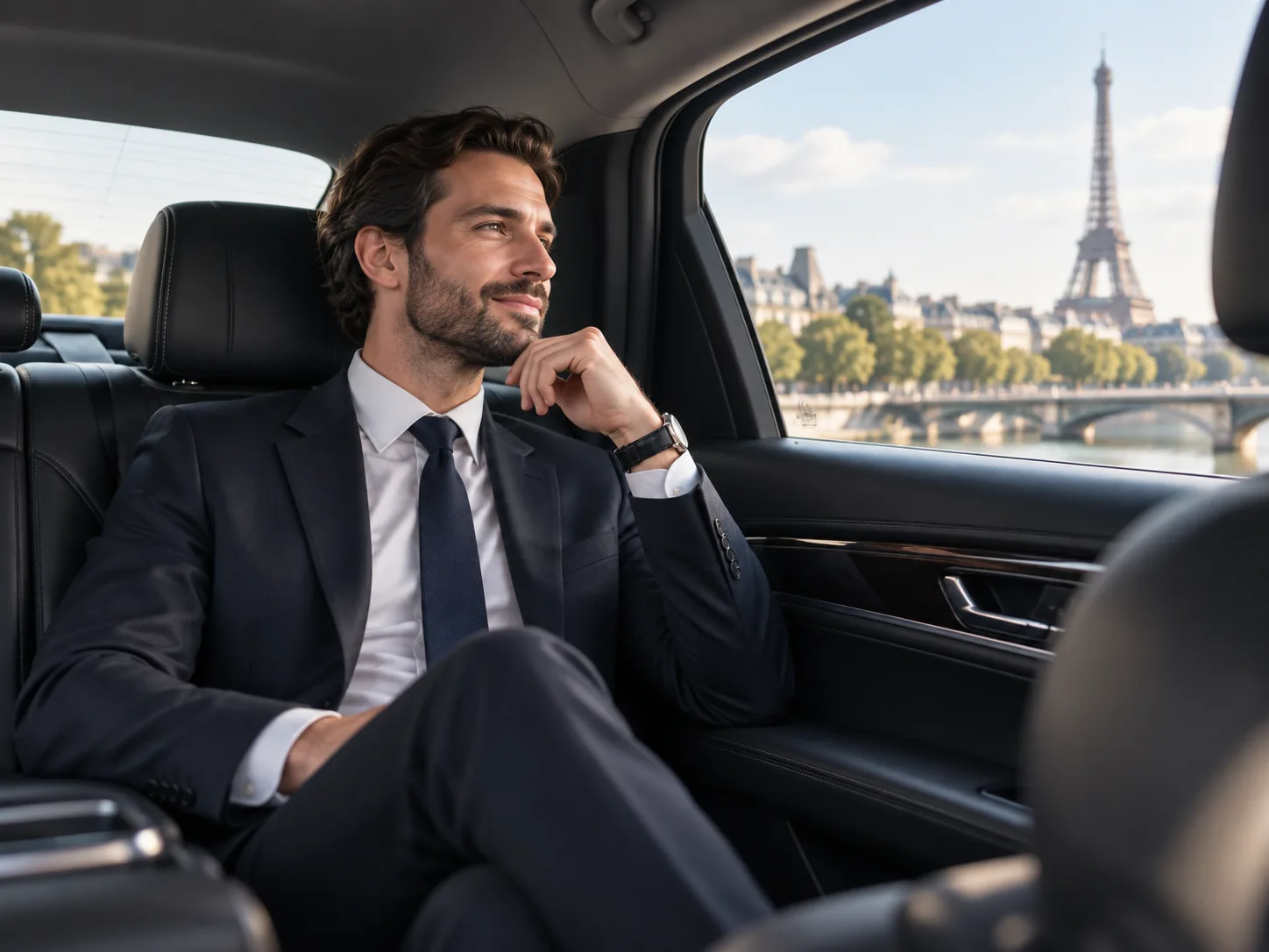 Chauffeur VTC professionnel avec berline à Paris